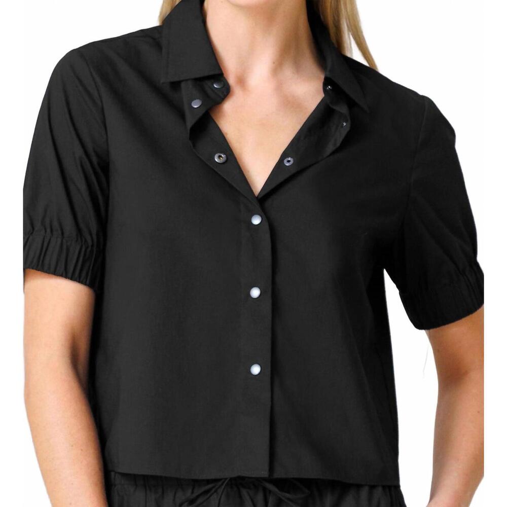 NEW GO BY GO SILK go cotton camp shirt in black